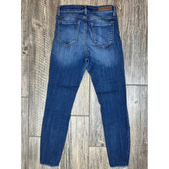Cello Women's Dark Wash High‎ Rise Skinny Jeans Frayed Hem Size 7 - Picture 6 of 7